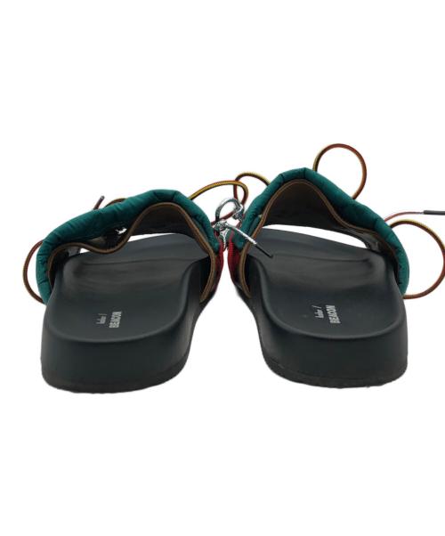 kolor/BEACON（カラービーコン）kolor/BEACON (カラービーコン) キルティング・PVCサンダル ブラック×グリーン サイズ:2の古着・服飾アイテム