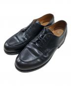 MB ULTIMATE FABRICエムビーアルティメットファブリック）の古着「ハンドメイド グッドイヤーウェルトレザーUチップシューズ by アノネイ」｜ブラック