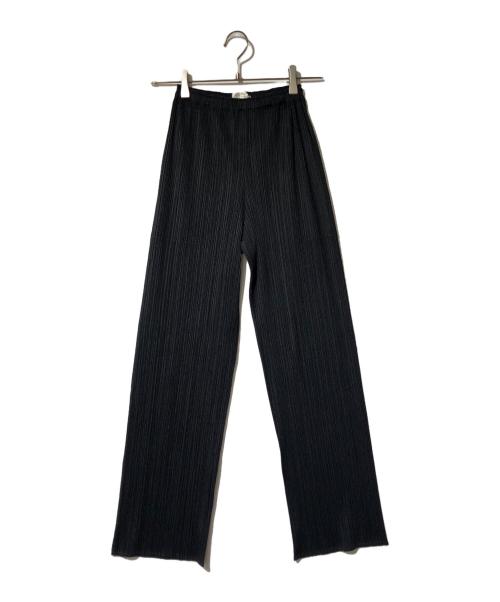 PLEATS PLEASE（プリーツプリーズ）PLEATS PLEASE (プリーツプリーズ) プリーツストレートパンツパンツ ブラック サイズ:2の古着・服飾アイテム