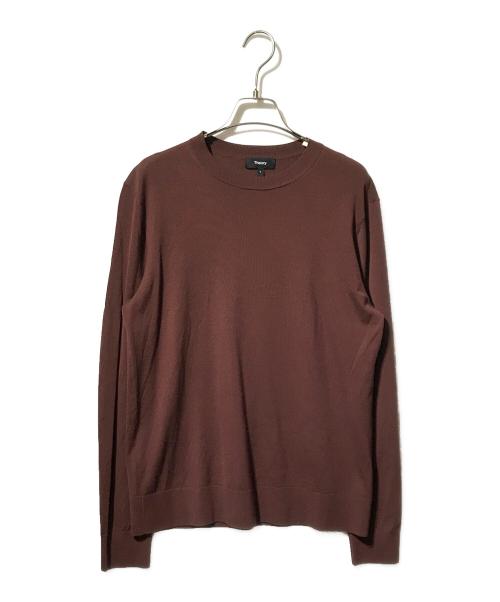 theory（セオリー）theory (セオリー) Regal Wool Crew Neck PO/サマーニット ブラウン サイズ:Ｓの古着・服飾アイテム