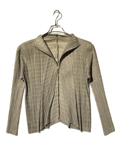 PLEATS PLEASE（プリーツプリーズ）PLEATS PLEASE (プリーツプリーズ) プリーツカーディガン オリーブ サイズ:34の古着・服飾アイテム