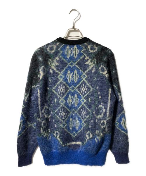 TOGA PULLA（トーガ プルラ）TOGA PULLA (トーガ プルラ) モヘアジャガードニットプルオーバー ブラック×ネイビー サイズ:36の古着・服飾アイテム