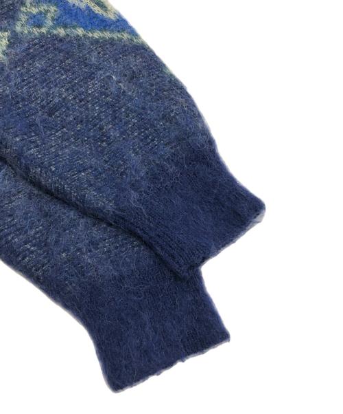 TOGA PULLA（トーガ プルラ）TOGA PULLA (トーガ プルラ) モヘアジャガードニットプルオーバー ブラック×ネイビー サイズ:36の古着・服飾アイテム