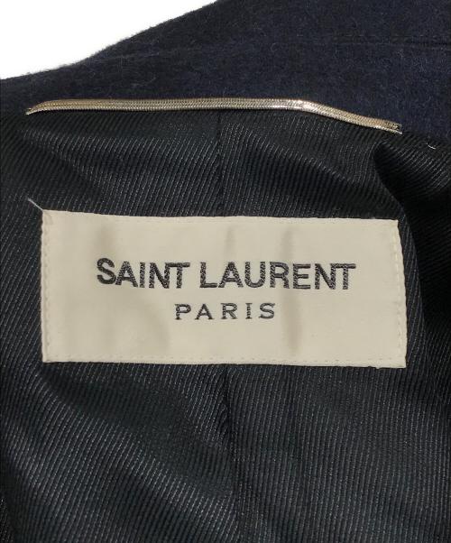 Saint Laurent Paris（サンローランパリ）Saint Laurent Paris (サンローランパリ) ウールＰコート ネイビー サイズ:48の古着・服飾アイテム