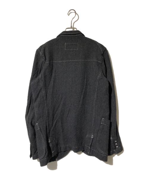COMME des GARCONS HOMME DEUX（コムデギャルソン オム ドゥ）COMME des GARCONS HOMME DEUX (コムデギャルソン オム ドゥ) 強撚糸ウールテーラードジャケット ブラック サイズ:ＸＳの古着・服飾アイテム