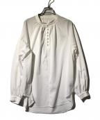 BEAUTY&YOUTHビューティーアンドユース）の古着「ボタンスキッパー ハイゲージカットソー プルオーバー -ウォッシャブル-」｜ホワイト