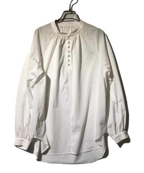 BEAUTY&YOUTH（ビューティーアンドユース）BEAUTY&YOUTH (ビューティーアンドユース) ボタンスキッパー ハイゲージカットソー プルオーバー -ウォッシャブル- ホワイト サイズ:Fの古着・服飾アイテム