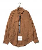 Hombre Ninoオンブレニーニョ）の古着「NYLON HOODED SHIRT　（ナイロン　フーデッド　シャツ）」｜ブラウン