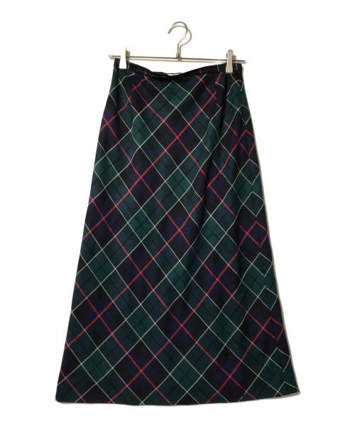 Burberry's（バーバリー）Burberry's (バーバリーズ) フレアスカート グリーン サイズ:40の古着・服飾アイテム