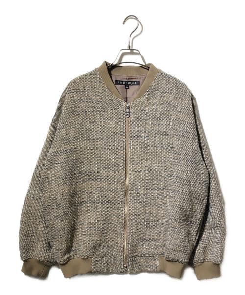INDIVI V.A.I（インディヴィ バイ）INDIVI V.A.I (インディヴィ バイ) スラブツイードMA-1ジャケット ブラウン サイズ:38の古着・服飾アイテム