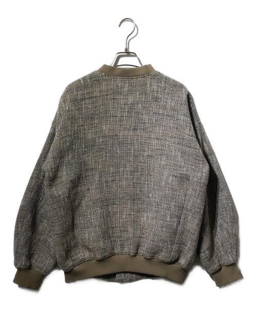 INDIVI V.A.I（インディヴィ バイ）INDIVI V.A.I (インディヴィ バイ) スラブツイードMA-1ジャケット ブラウン サイズ:38の古着・服飾アイテム