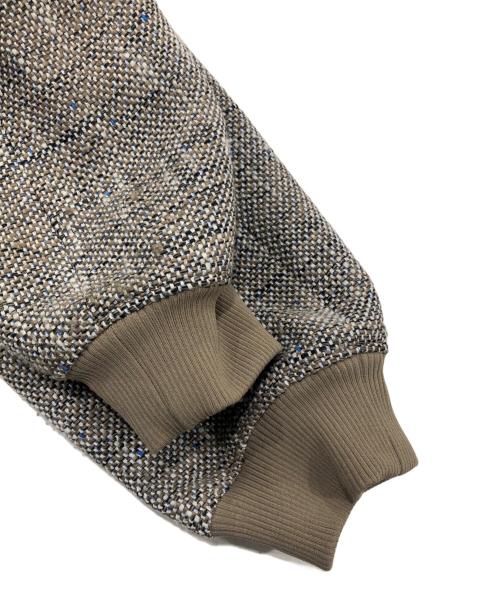 INDIVI V.A.I（インディヴィ バイ）INDIVI V.A.I (インディヴィ バイ) スラブツイードMA-1ジャケット ブラウン サイズ:38の古着・服飾アイテム