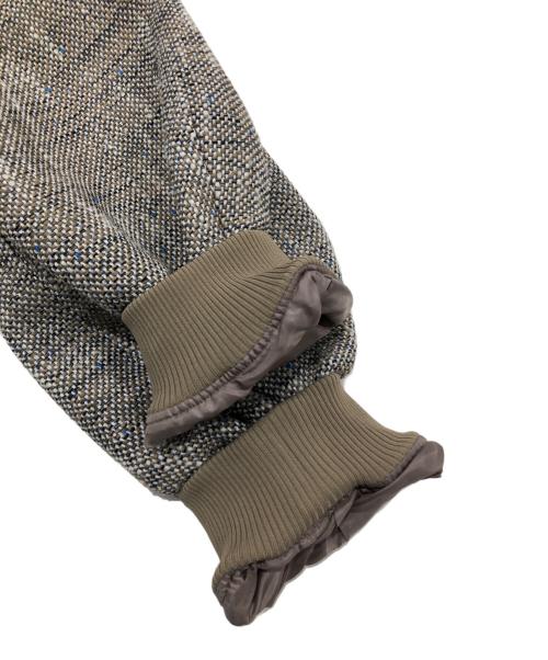 INDIVI V.A.I（インディヴィ バイ）INDIVI V.A.I (インディヴィ バイ) スラブツイードMA-1ジャケット ブラウン サイズ:38の古着・服飾アイテム