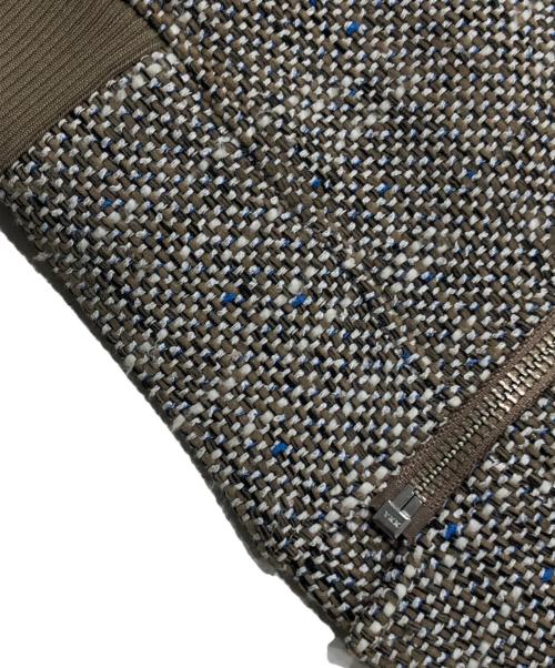 INDIVI V.A.I（インディヴィ バイ）INDIVI V.A.I (インディヴィ バイ) スラブツイードMA-1ジャケット ブラウン サイズ:38の古着・服飾アイテム