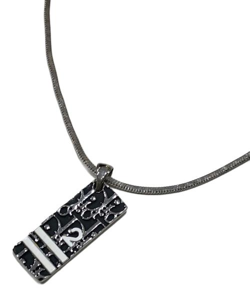 Christian Dior（クリスチャン ディオール）Christian Dior (クリスチャン ディオール) ロゴプレートネックレス シルバーの古着・服飾アイテム