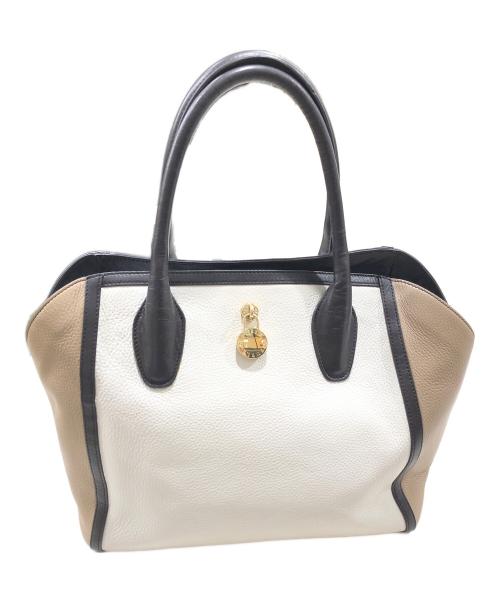 FURLA（フルラ）FURLA (フルラ) オリンピアトートバッグ ブラウン×ベージュの古着・服飾アイテム