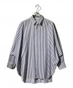 UNION LAUNCHユニオンランチ）の古着「ドルマンスリーブ ストライプ シャツ」｜ホワイト×ブルー