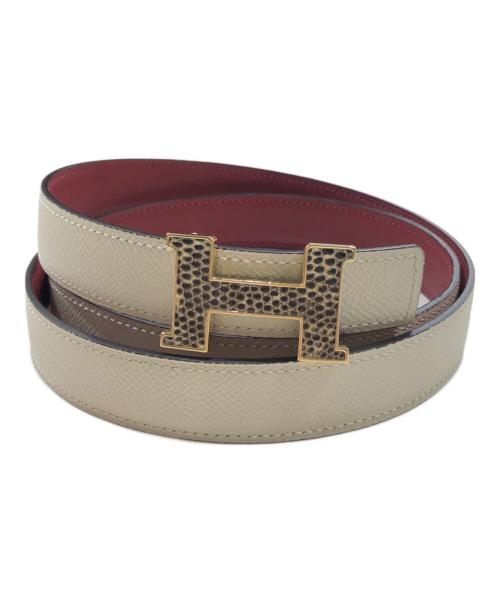 HERMES（エルメス）HERMES (エルメス) Ｈベルト-ミニコンスタンス ゴールド×アイボリーの古着・服飾アイテム