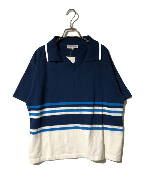 Cabaret Poval（キャバレーポバール）Cabaret Poval (キャバレーポバール) Stripe Skipper ホワイト×ブルー サイズ:Ｍの古着・服飾アイテム