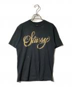 stussyステューシー）の古着「ロゴプリントtシャツ」｜ブラック