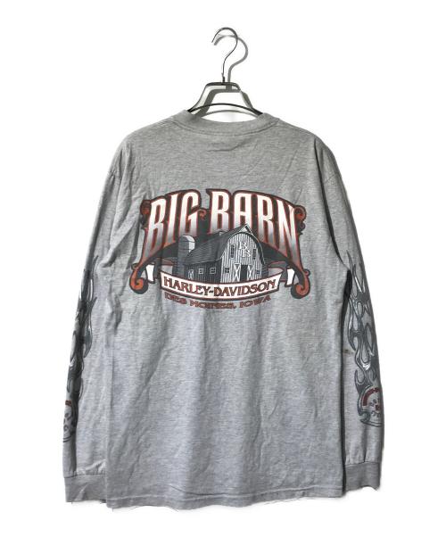 HARLEY-DAVIDSON（ハーレーダビッドソン）HARLEY-DAVIDSON (ハーレーダビッドソン) ファイヤーパターンカットソー グレー サイズ:Mの古着・服飾アイテム