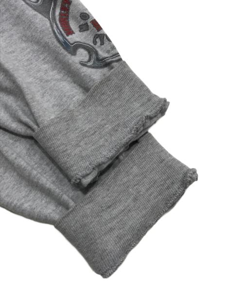 HARLEY-DAVIDSON（ハーレーダビッドソン）HARLEY-DAVIDSON (ハーレーダビッドソン) ファイヤーパターンカットソー グレー サイズ:Mの古着・服飾アイテム