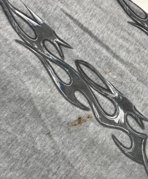 HARLEY-DAVIDSON（ハーレーダビッドソン）HARLEY-DAVIDSON (ハーレーダビッドソン) ファイヤーパターンカットソー グレー サイズ:Mの古着・服飾アイテム