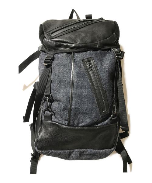 DECADE（ディケイド）DECADE (ディケイド) DELAY (ディレイ) 切替 デニム バックパック ネイビーの古着・服飾アイテム