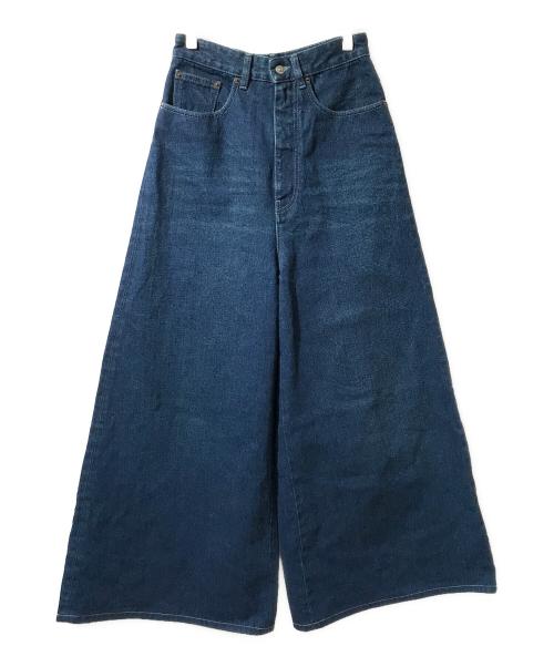 MM6 Maison Margiela（エムエムシックスメゾンマルジェラ）MM6 Maison Margiela (エムエムシックスメゾンマルジェラ) ワイドデニムパンツ ブルー サイズ:38の古着・服飾アイテム