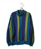 Yves Saint Laurentイヴサンローラン）の古着「モックネックニット」｜グリーン×ブルー