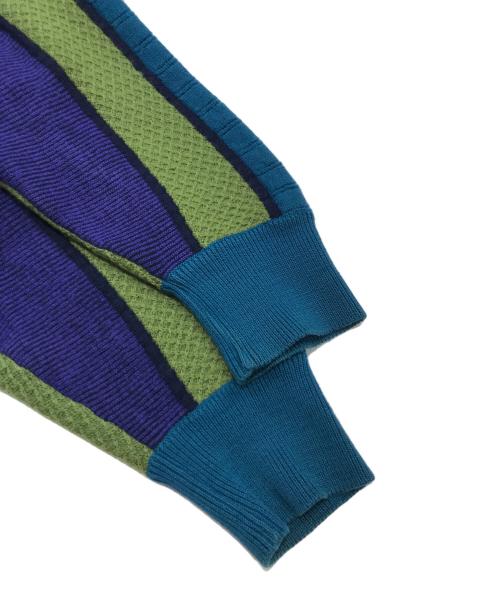 Yves Saint Laurent（イヴサンローラン）Yves Saint Laurent (イヴサンローラン) モックネックニット グリーン×ブルー サイズ:表記なしの古着・服飾アイテム