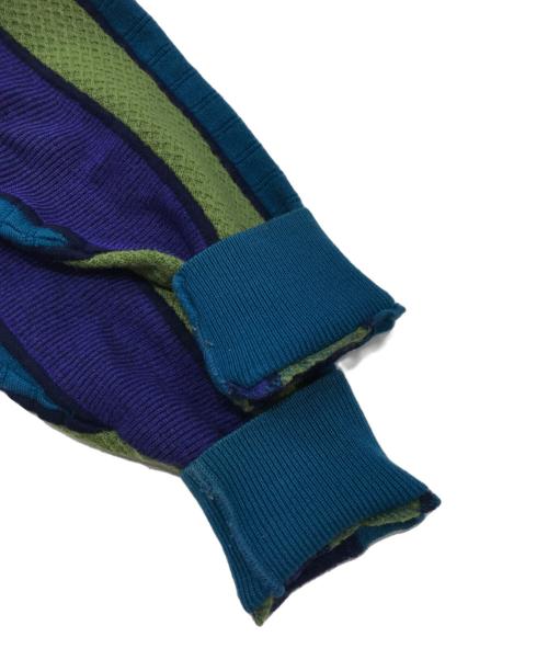 Yves Saint Laurent（イヴサンローラン）Yves Saint Laurent (イヴサンローラン) モックネックニット グリーン×ブルー サイズ:表記なしの古着・服飾アイテム