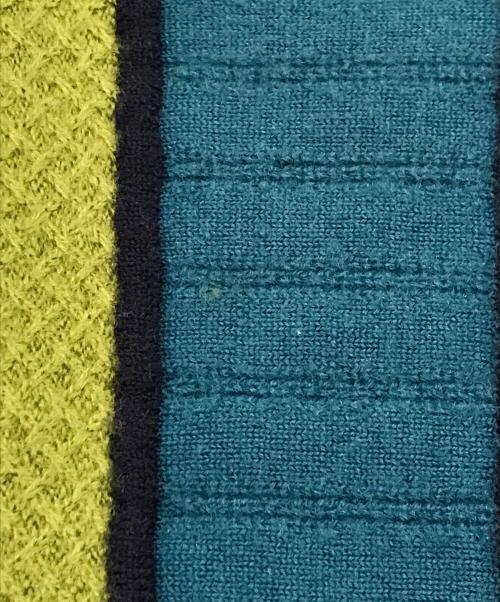 Yves Saint Laurent（イヴサンローラン）Yves Saint Laurent (イヴサンローラン) モックネックニット グリーン×ブルー サイズ:表記なしの古着・服飾アイテム