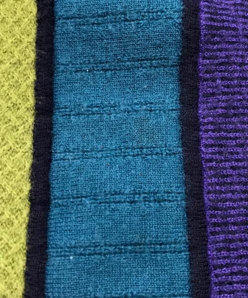 Yves Saint Laurent（イヴサンローラン）Yves Saint Laurent (イヴサンローラン) モックネックニット グリーン×ブルー サイズ:表記なしの古着・服飾アイテム