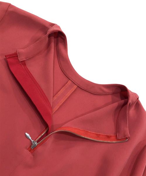 SOEJU（ソージュ）SOEJU (ソージュ) ジョーゼットバックリボンフレアスリーブブラウス レッド サイズ:Lの古着・服飾アイテム