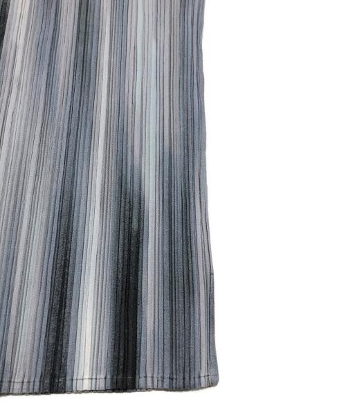 PLEATS PLEASE（プリーツプリーズ）PLEATS PLEASE (プリーツプリーズ) プリーツカットソー ブルー×グレー サイズ:34の古着・服飾アイテム