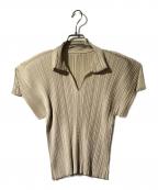 PLEATS PLEASEプリーツプリーズ）の古着「プリーツカットソー」｜ベージュ