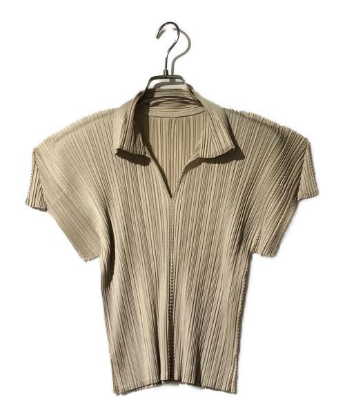 PLEATS PLEASE（プリーツプリーズ）PLEATS PLEASE (プリーツプリーズ) プリーツカットソー ベージュ サイズ:3の古着・服飾アイテム