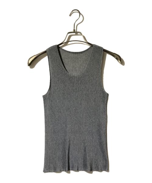 PLEATS PLEASE（プリーツプリーズ）PLEATS PLEASE (プリーツプリーズ) ノースリーブプリーツカットソー ライトグレー サイズ:3の古着・服飾アイテム