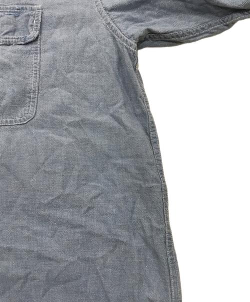 gold（ゴールド）gold (ゴールド) BLUE CHAMBRAY L/S WORK SHIRT DAMAGED　（ブルーシャンブレー　レディース　ワークシャツ　ダメージ） ブルー サイズ:XLの古着・服飾アイテム