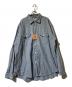 gold（ゴールド）の古着「BLUE CHAMBRAY L/S WORK SHIRT DAMAGED　（ブルーシャンブレー　レディース　ワークシャツ　ダメージ）」｜ブルー