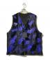 YOKE（ヨーク）の古着「Hand Painted Velbet Zip vest　（ハンド　ペイント　ベルベット　ジップ　ベスト）」｜ブラック×パープル