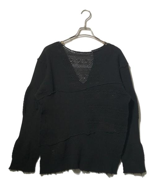 PERVERZE（パーバーズ）PERVERZE (パーバーズ) Patch Knit Top ブラック サイズ:Fの古着・服飾アイテム