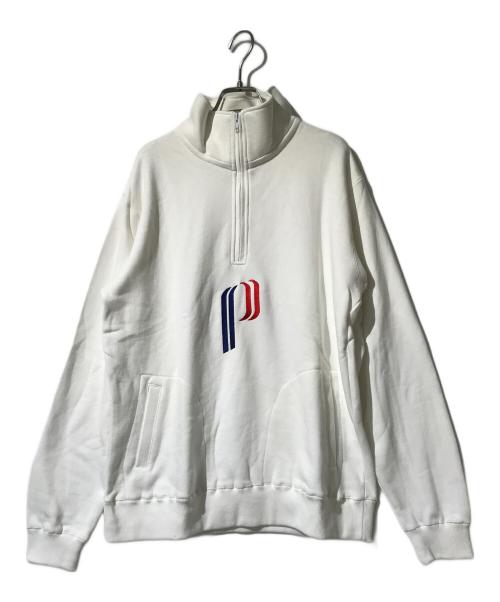 Cabaret Poval（キャバレーポバール）Cabaret Poval (キャバレーポバール) ハーフジップスウェット ホワイト サイズ:XLの古着・服飾アイテム
