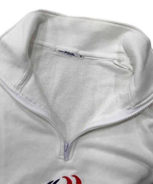 Cabaret Poval（キャバレーポバール）Cabaret Poval (キャバレーポバール) ハーフジップスウェット ホワイト サイズ:XLの古着・服飾アイテム