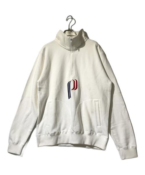 CAB POVAL（キャバレー ポヴァール）CAB POVAL (キャバレー ポヴァール) ハーフジップスウェット ホワイト サイズ:Lの古着・服飾アイテム
