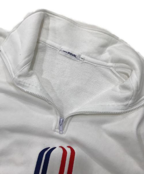 CAB POVAL（キャバレー ポヴァール）CAB POVAL (キャバレー ポヴァール) ハーフジップスウェット ホワイト サイズ:Lの古着・服飾アイテム