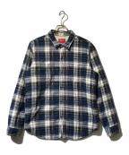 SUPREMEシュプリーム）の古着「faux shearling lined flannel シャツ」｜ネイビー