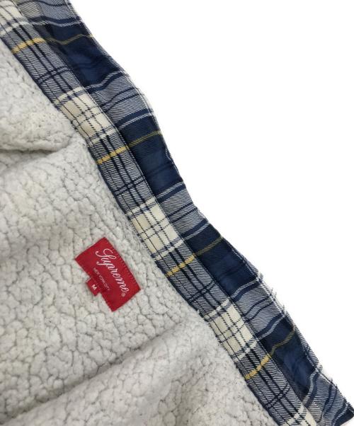 SUPREME（シュプリーム）SUPREME (シュプリーム) faux shearling lined flannel シャツ ネイビー サイズ:Mの古着・服飾アイテム