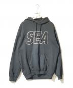 WIND AND SEA×flagstuffウィンダンシー×フラグスタフ）の古着「コラボロゴフーディーパーカー」｜ブラック